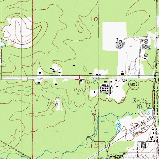 Topographic Map of Winn Parish Fire District 3, LA