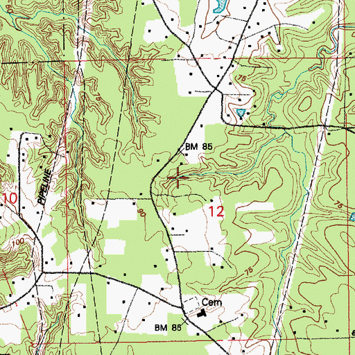 Topographic Map of Deville Volunteer Fire Department, LA