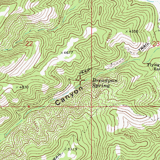 Topographic Map of Breadpan Spring, AZ