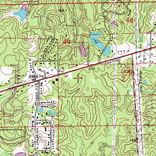 Topographic Map of Holiday Village Volunteer Fire Department District 4 Station 1, LA