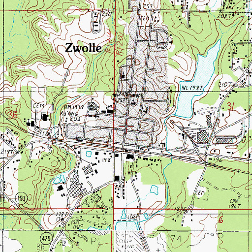 Topographic Map of North Sabine Volunteer Fire Protection District, LA