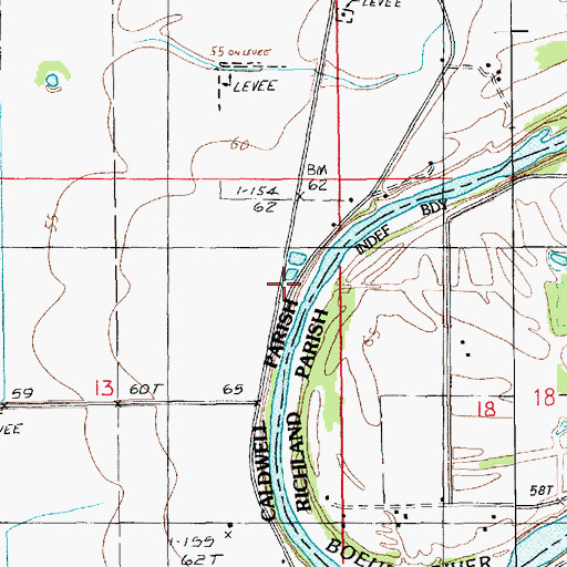 Topographic Map of Hebert Volunteer Fire Department, LA
