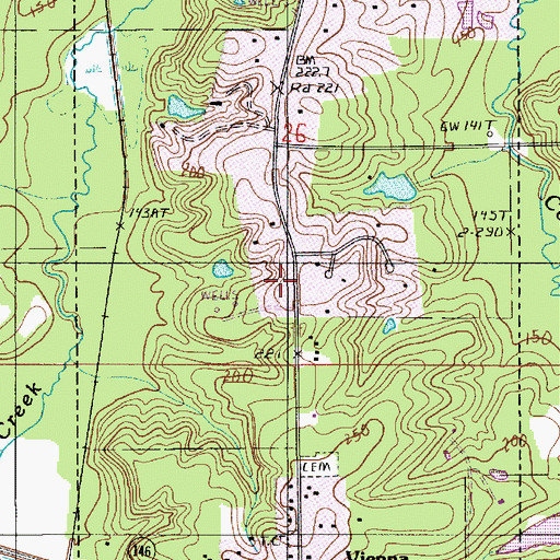 Topographic Map of Lincoln Parish Fire Protection District 1, LA