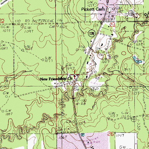 Topographic Map of Bastrop Fire Department Station 5, LA
