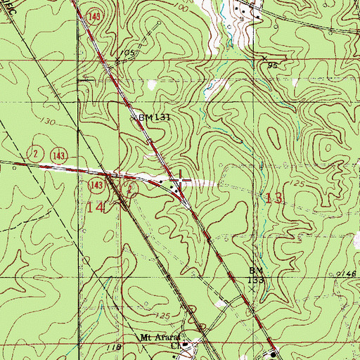 Topographic Map of Spencer West Sterlington Fire District, LA