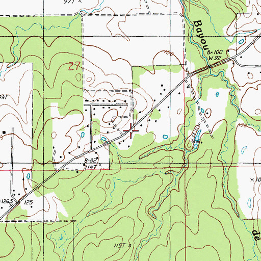 Topographic Map of Bastrop Fire Department Station 4, LA