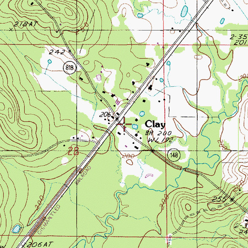 Topographic Map of Quitman Volunteer Fire Department Station 2, LA