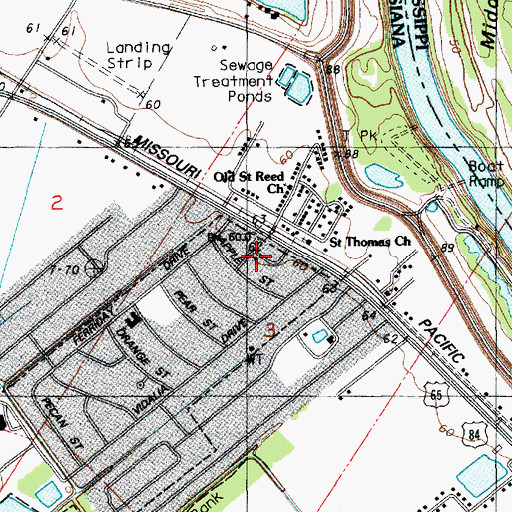 Topographic Map of Ridgecrest Volunteer Fire Department, LA