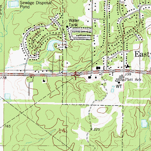 Topographic Map of Bossier Parish Fire District 1 Station 1, LA