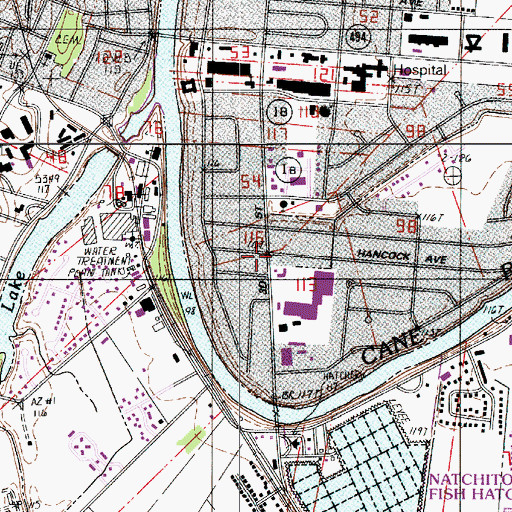 Topographic Map of Natchitoches Parish Fire District 6, LA