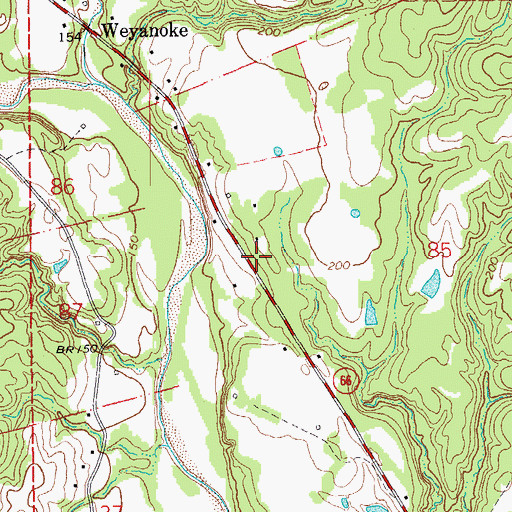 Topographic Map of Weyanoke Volunteer Fire Department, LA