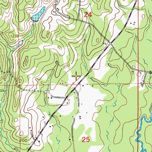 Topographic Map of Savage Forks Volunteer Fire Association Station 6, LA