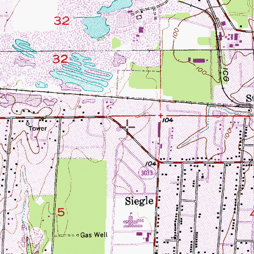 Topographic Map of Ouachita Parish Fire Protection District 1 Headquarters, LA