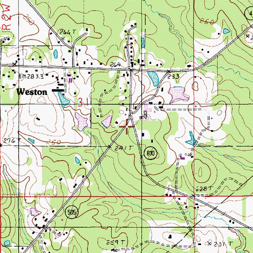 Topographic Map of Ward Four Fire Protection District, LA