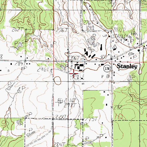 Topographic Map of De Soto Fire District 5, LA