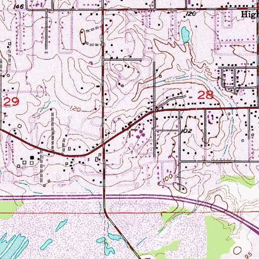 Topographic Map of West Monroe Fire Department, LA