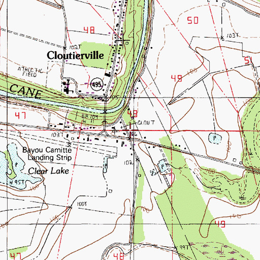 Topographic Map of Natchitoches Fire Protection District 1, LA