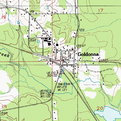 Topographic Map of Goldonna Area Fire Protection District 2, LA