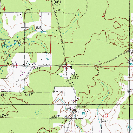 Topographic Map of Natchitoches Parish Fire Protection District 7 Station 3, LA