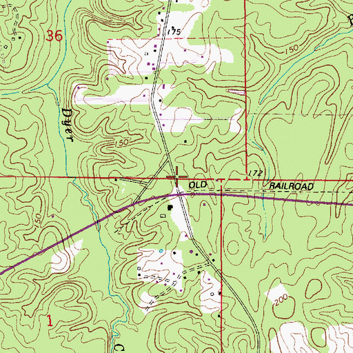 Topographic Map of Cotile Volunteer Fire Department Station 2, LA