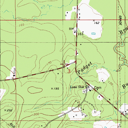 Topographic Map of Oak Hill Volunteer Fire Department Station 4, LA