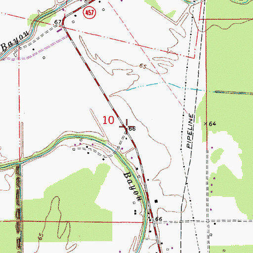 Topographic Map of Echo - Poland Volunteer Fire Department Station 3, LA