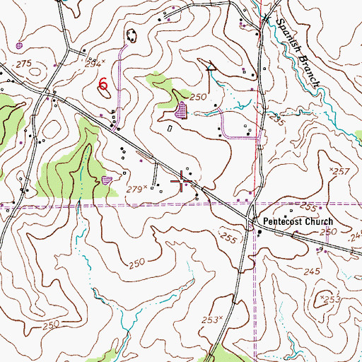 Topographic Map of Flatwoods Volunteer Fire Department Station 2, LA