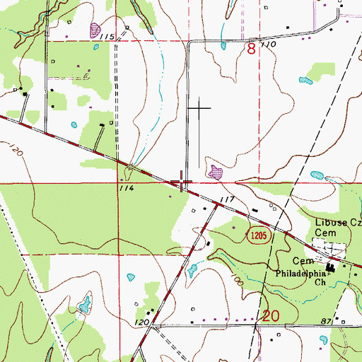 Topographic Map of Holiday Village Volunteer Fire Department District 4 Station 4, LA