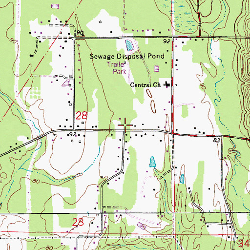 Topographic Map of Alpine Volunteer Fire Department Station 3, LA