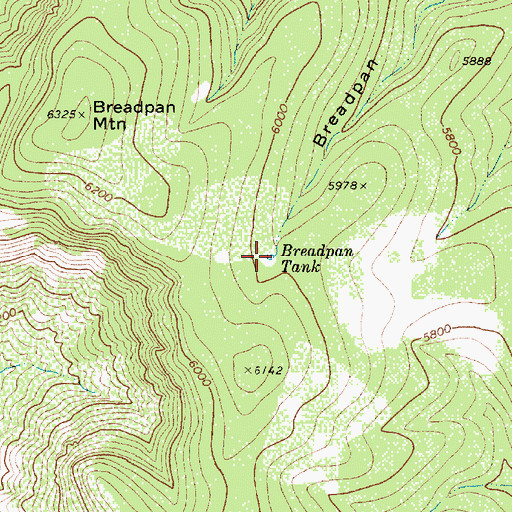 Topographic Map of Breadpan Tank, AZ