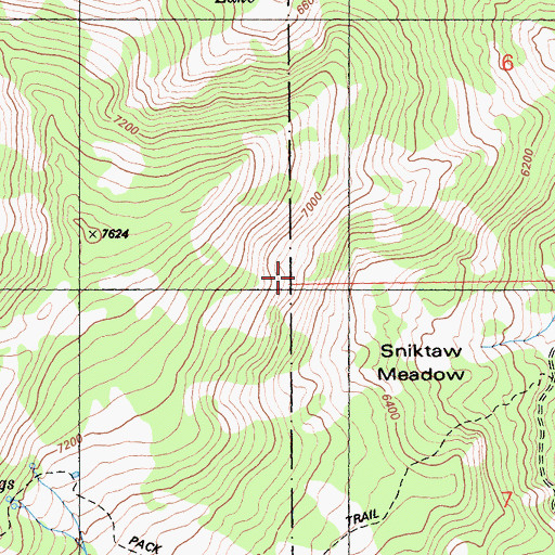 Topographic Map of Sniktaw Meadow, CA