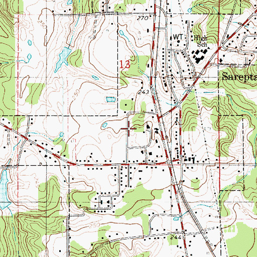 Topographic Map of Sarepta Fire District 5 Station 1, LA