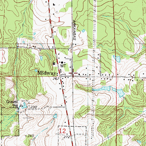 Topographic Map of Sarepta Fire District 5 Station 2, LA
