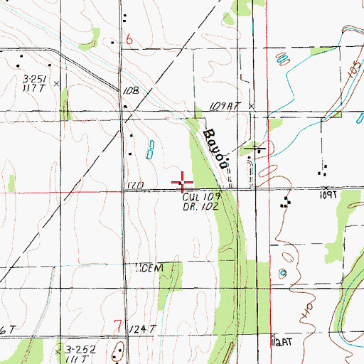 Topographic Map of Forest Volunteer Fire Department Substation, LA
