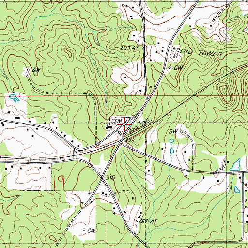Topographic Map of Webster Parish Fire Protection District 4, LA