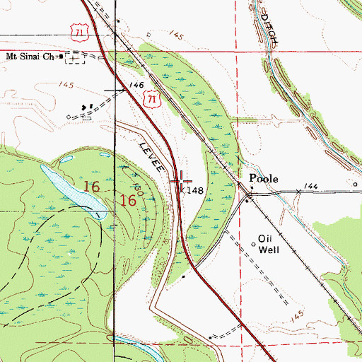 Topographic Map of South Bossier Volunteer Fire Department Station 6, LA