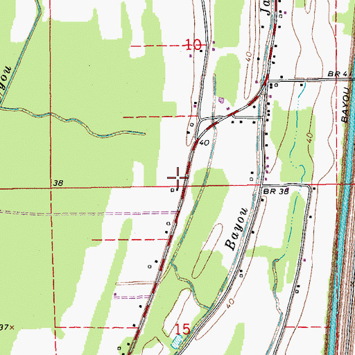 Topographic Map of DuPont Volunteer Fire Department Sub Station 2, LA