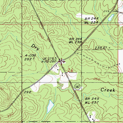 Topographic Map of North Bienville Fire Protection District Station 3, LA