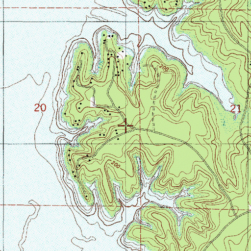 Topographic Map of Glenwood Fire Department, LA