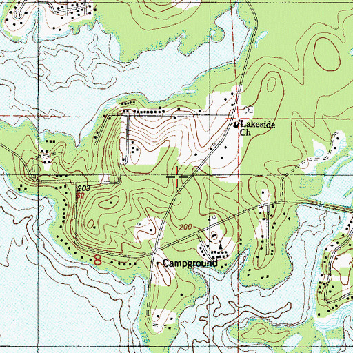 Topographic Map of Lakeside Fire Department, LA