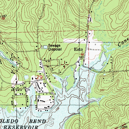 Topographic Map of Peg Leg Fire Department, LA