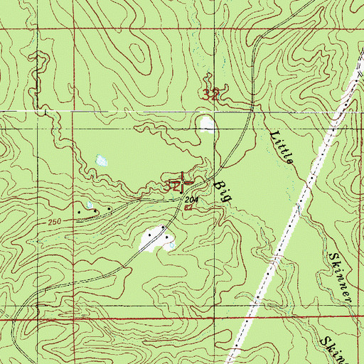 Topographic Map of Rattan Fire Department, LA
