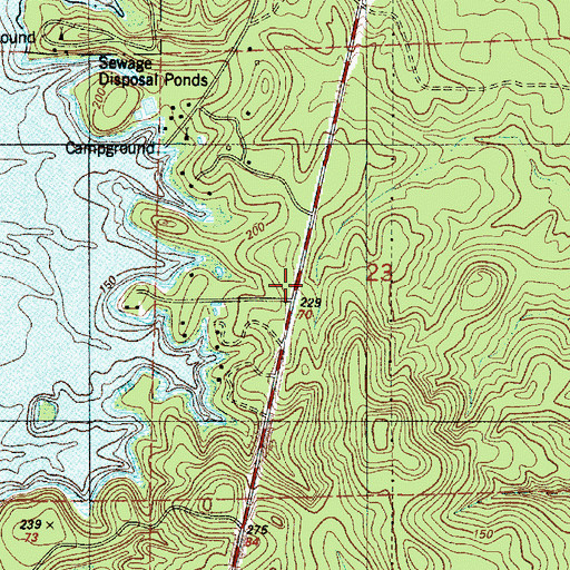 Topographic Map of South Toledo Fire Department, LA