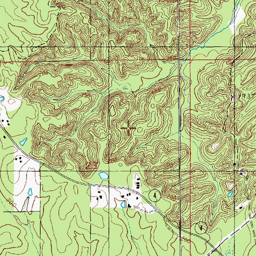 Topographic Map of East Columbia Volunteer Fire Department, LA