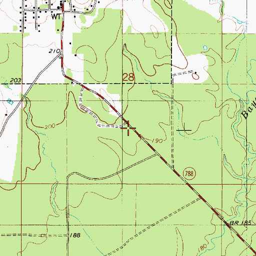 Topographic Map of Hall Summit Volunteer Fire Department, LA
