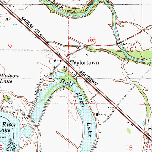 Topographic Map of South Bossier Volunteer Fire Department Station 5, LA