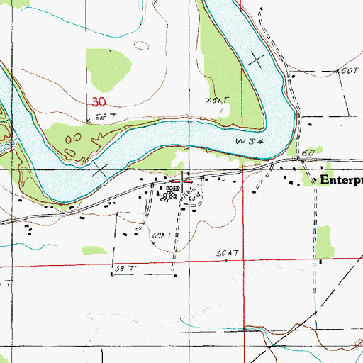 Topographic Map of Enterprise Volunteer Fire Department, LA