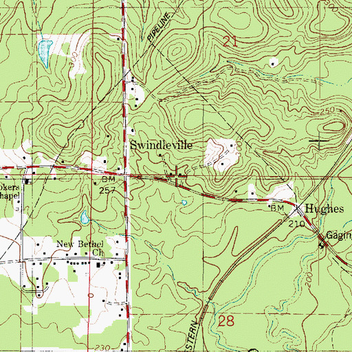 Topographic Map of Benton Fire District 4 Station 5, LA