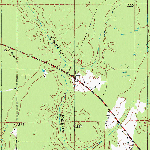 Topographic Map of Benton Fire District 4 Station 4, LA