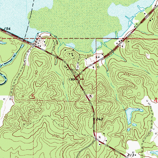 Topographic Map of Bienville Parish Fire Protection District Wards 4 and 5 Station 7, LA
